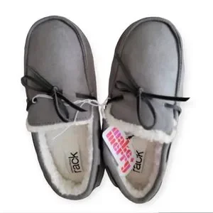Nordstrom Shoes Nordstrom Rack Womens Gray Moccasin Slippers